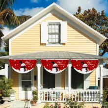 1個聖誕裝飾卡通聖誕老人花園旗,雙面印刷室外院子氛圍裝飾,數字印刷粗麻布橫幅 - 彩色 - 查看 6