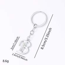 1 pièce Porte-clés pendentif en métal avec 26 lettres strass, style coréen minimaliste. Porte-clés de voiture, accessoire de sac à la mode, petit cadeau, cadeau pour elle, cadeau pour femme