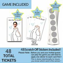 Bridal Shower Game Cards - Scratch Off Card For Wedding Party - "Who's The Bride" - White - View 7