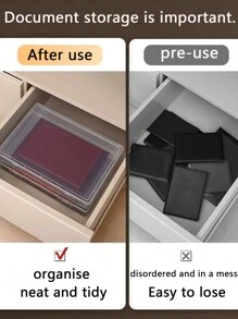 1pc/2pcs/5pcs/10pcs/A4 Paper Storage Box, File & Contract Storage Box, Desktop Miscellaneous Storage Box, Covered Dust-Proof & Moisture-Proof Storage Box, Student Exam Paper & Document Storage Box, Office & Dorm Storage Accessory, Campus Supplies, Home Storage, Study Supplies, Organizing Accessory - Multicolor - View 3