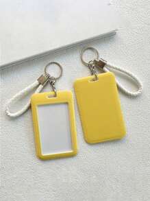 1pc Fashionable Unique Macaron Inspired Solid Color Plastic Card Holder - Suitable For Student Meal Cards, Campus Access Cards And Key Cards, Can Be Used As Card Case, Wallet, Name Card Holder, Credit Card Holder, ID Card Holder, Ladies Card Wallet - Multicolor - View 10