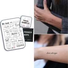 1 套革命性技術紋身貼紙，半永久性紋身，手部，靈感引用語，文字，靈感紋身，字母，暫時性紋身，假紋身，防水，紋身外觀逼真，植物紋身，D058