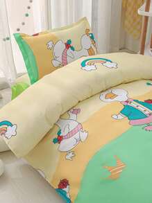 3 件套卡通印花幼儿园学生儿童婴儿托儿所床上用品套件（1 件羽绒被套 + 1 件床垫套 + 1 件枕套） - 快樂吖 - 查看 4