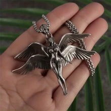 SeuSuk Collier pendentif ange à quatre ailes classique, bijou de mode cadeau d'anniversaire pour hommes et femmes