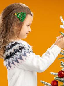 2 kẹp tóc hình cây thông Noel, thích hợp cho bé gái, kẹp tóc hình cây thông Noel dễ thương với hoa nhỏ màu xanh lá cây và hạt cườm vàng trang trí, kẹp tóc hình ngôi sao, kẹp tóc đuôi ngựa, phụ kiện tóc cho bé gái và thiếu niên, thích hợp cho Giáng sinh, ngày lễ và các bữa tiệc. - Nhiều màu - Xem 7