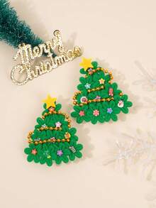 2 kẹp tóc hình cây thông Noel, thích hợp cho bé gái, kẹp tóc hình cây thông Noel dễ thương với hoa nhỏ màu xanh lá cây và hạt cườm vàng trang trí, kẹp tóc hình ngôi sao, kẹp tóc đuôi ngựa, phụ kiện tóc cho bé gái và thiếu niên, thích hợp cho Giáng sinh, ngày lễ và các bữa tiệc. - Nhiều màu - Xem 3