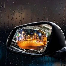 2 Packs Left Side Car Rearview Mirror Rainproof Film, Enhanced And Visibility PET Weather Stripping For Smooth Driving In Rain And Fog, Waterproof And Anti-Fog Full Coverage Mirror Film - one-size - View 5