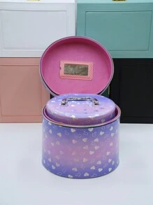 一套大容量 3 件套化妆包，带激光心形，多种颜色可选 - 化妆师化妆盒 - 多功能便携式化妆盒 - 化妆品收纳盒 - 高端便携式行李箱 - 发饰收纳首饰盒 - 家庭针线收纳 - 护肤品、指甲油收纳，旅行装口红、刷子、护肤品、手机、硬币、小物件，居家、礼品、度假和节日万圣节圣诞节多功能用途，波西米亚风 - 紫色 - 查看 2