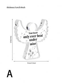 1pc Clear Acrylic Angel Figurine, Sympathy Gift In Memory Of Loved Ones Decor - Multicolor - View 12