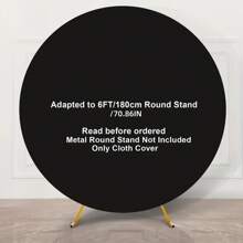 1pc Solid Color Round Background Cover Set With 2 Clips, Stretchy Round Background Backdrop Cloth Cover For Birthday Party, Wedding, Events Decor, 5/6/6.6/7.2FT (Excluding Metal Frame),Christmas