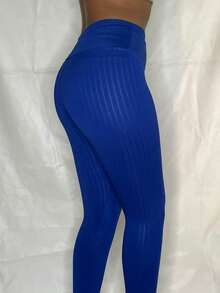 Kit 2 Women's High Waist Cirre 3D Gym Fitness Leggings - Màu xanh lam - Xem 2