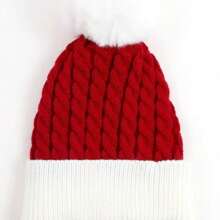 Europe And The United States New Hairball Color Patchwork Woolen Hat Christmas Classic Explosive Knitted Hat Halloween Winter Fall