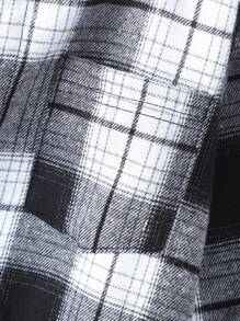 2 件装男童格纹印花连帽衬衫和格纹拼布裤套装 - 黑色 - 查看 7