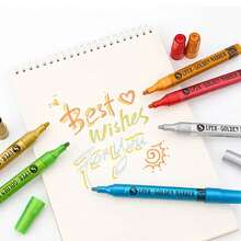 Bộ 12 bút sơn Acrylic dạng que dày màu kim loại dùng để vẽ đá, gốm, thủy tinh, gỗ, vải bạt, cốc, sổ lưu niệm, đồ dùng thủ công DIY, đồ trang trí Halloween và Giáng sinh Quà tặng tốt nhất - Nhiều màu - Xem 8