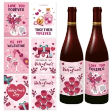 8 piezas de etiquetas decorativas navideñas para botellas de vino, "Feliz Navidad" etiquetas rojas para botellas de vino tinto, Navidad - Multicolor - Ver 18