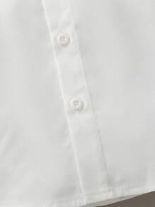 Young Boy Formal Suits Set - Long Sleeve Shirt And Waistcoat Jacket And Detachable Suspender Pants, Stylish School/Party/Wedding Outfit - White - View 5