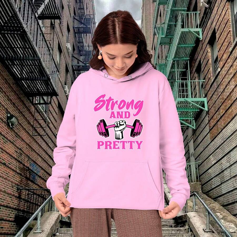 Cotton Sweatshirt Cold Weather Gringa Gym Academy - 淺粉色 - 查看 1