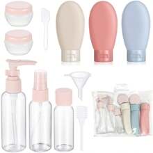 1 件/3 件套旅行瓶套装，60ML 旅行瓶和容器，小型迷你空塑料挤压瓶，用于旅行洗漱用品、洗发水和护发素，便携式防漏可再填充挤压化妆品飞机必备洗发水护发素身体乳液沐浴露家居浴室装饰夏季 - 彩色 - 查看 19