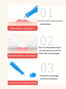 100pcs Black Head Removal Tools, Professional Disposable Acne Needle, Blackhead & Whitehead Remover, Salon Acne Removal Tools, Facial Cleansing - Multicolor - View 4