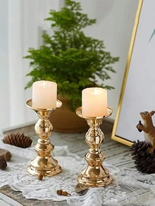 1 Chân nến Châu Âu đơn (duy nhất), Đạo cụ cưới đơn giản hiện đại Trang trí nhà lãng mạn, Đèn chiếu sáng lễ hội Đồ ăn phương Tây Trang trí nến sắt - Nhiều màu - Xem 1