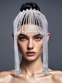 1 pezzo Accessorio elegante per capelli da donna, pettine per capelli con perle finte, accessorio per acconciature, decorazione per capelli da donna, outfit da festival, accessorio per capelli da sposa, decorazione per matrimoni, accessorio per capelli personalizzato unico - argento - Visualizzare 6