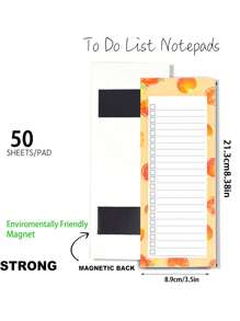 1 paquete/7 piezas Bloc de notas magnético grande para listas de la compra, listas de tareas pendientes y recordatorios - con respaldo magnético resistente, diseño de frutas, 50 hojas/paquete, mejor regalo - Multicolor - Ver 8