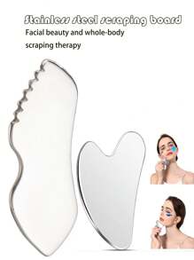 2PCS Stainless Steel Gua Sha Massage Boards, Facial Lymph Drainage, Heart-Shaped & Dolphin-Shaped, Full Body Muscle & Fascia Release,Beauty,Skin Care Products,Spa,Self Care,Skin Care Tools,Face Care,Esthetician Supplies,Massage,Face Massage Tool,Face Roller