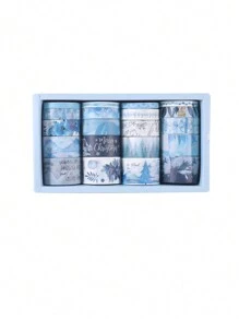 20捲復古花卉和植物印花和紙膠帶套裝，創意手工藝術黏貼帶，時尚裝飾材料日記帶，學生文具和禮品包裝用品，附帶分配盒