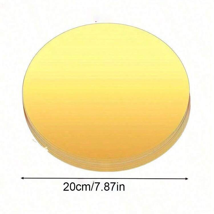 Acrylic Round Mirror Tray, Wedding Party Mirror Tray, Desktop Candle Plate Decor - Gold - View 11