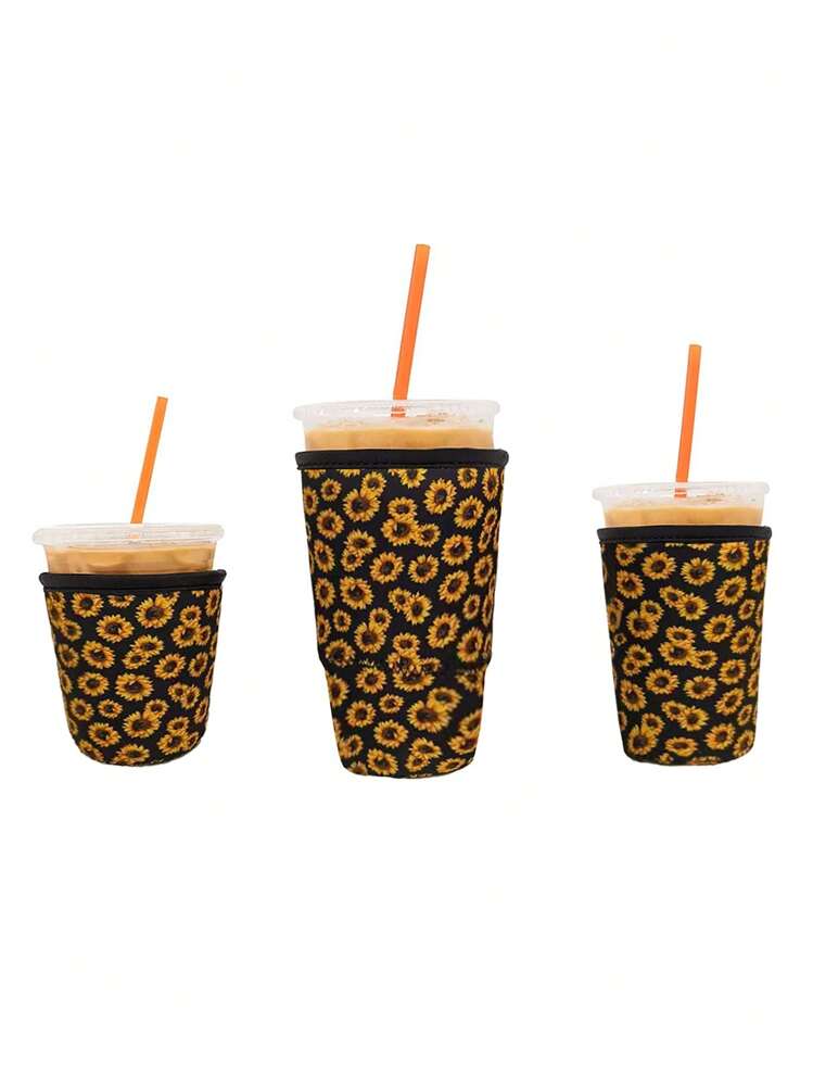 3 Packs Reusable Iced Coffee Sleeves - Insulator For Cold Beverages, Neoprene Cup Holder For /Dunkin Coffee - Multicolor - View 7