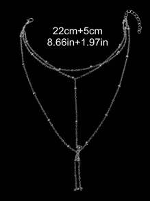 1 pezzo Cavigliera alla moda in metallo con perline per donne, gioiello per piedi multistrato in rete con nappine, accessorio da matrimonio e festa, regalo (evitare il contatto con l'acqua)