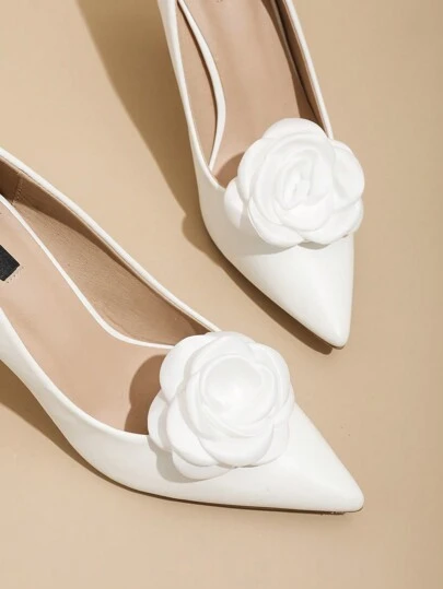 1 Cặp (2 chiếc) Phụ kiện giày kẹp trang trí hoa hồng polyester DIY có thể tháo rời, Kẹp giày thời trang thanh lịch Màu đen, trắng, tím, be, hồng, vàng, đỏ tía, xanh lá cây, thích hợp cho giày cao gót, giày cao gót, văn phòng/kinh doanh, hẹn hò