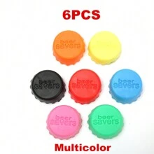 6/12/24/36 件全新可重复使用硅胶瓶保鲜盖密封啤酒瓶盖醋酱油瓶苏打可乐瓶盖葡萄酒保护塞，瓶子装饰，家居装饰，圣诞礼物，杯子配件，送给朋友的礼物，送给家人的礼物，圣诞派对 - 彩色 - 查看 13