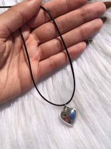 Silver Heart Blogger Necklace - 銀色 - 查看 2