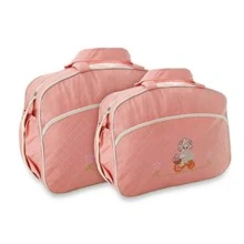 Kit 2 Waterproof Reinforced Maternity Outing Bags For Boy Girl Mother And Baby Cheap - Rosa - Ver 1