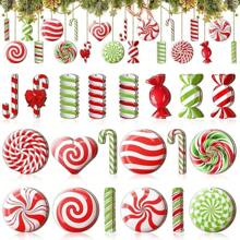 20pcs/Set Christmas Candy Wooden Decor Set - Party Decorations, Home Decor, Cute Gifts,Christmas Gift