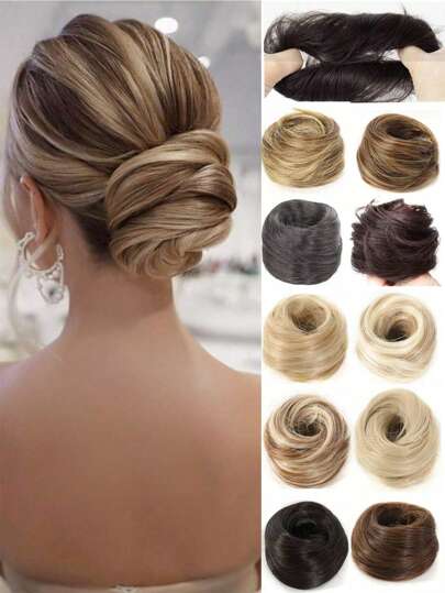 Extensión de peluca elástica de fibra sintética resistente al calor, accesorio de pelo para mujeres, anillo de peluca de 3 pulgadas para peinado