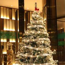 1、1m/2m，10LED/20LED圣诞树灯带，圣诞丝带蝴蝶结灯，铜串灯，电池供电，适用于花束，礼品盒，圣诞装饰灯，适用于房间，卧室，圣诞树，橱柜（不含电池） - 彩色 - 查看 4