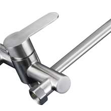 Kitchen Faucet 360° Rotatable Faucet Stainless Steel Wall Fitting Wall Mounting Mixer Taps Single Lever Mixer For Kitchen Bathroom - Silver - View 4