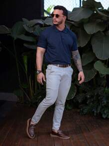 Men's Moccasin With Tractor Sole And Bridle Comfort And Elegance Modern Casual Social Men's Shoe - 鏽棕色 - 查看 3