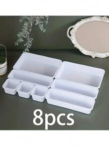 8 件装多功能文具收纳盒 - 大容量收纳盒，防水化妆盒，化妆品收纳盒，桌面收纳盒，办公用品收纳和组织，自由组合小物品收纳盒，厨房收纳盒，创意多用途塑料收纳盒，餐具收纳盒，化妆品收纳盒，桌面收纳盒，办公用品收纳和组织，自由组合小物品收纳盒，厨房，卧室，办公室，家居必备万圣节装饰、房间装饰、圣诞装饰、万圣节、万圣节装饰、圣诞节、万圣节装饰、圣诞装饰、秋季装饰、圣诞装饰、收纳、收纳 - 彩色 - 查看 16