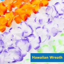 1/6/10/20/30/40/50 piezas Collar de guirnalda de Hawái, tema tropical de flores de Hawái para favores de fiesta, diademas, decoración de fiesta de vacaciones, boda, playa, cumpleaños (color aleatorio), Navidad