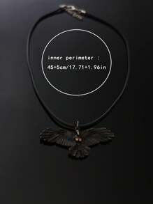 Vintage Bungee Jumping Eagle Pendant Necklace, Men's Fashion Punk Hip Hop Animal Decor Accessory, Holiday Party Gift, Couple Birthday Present - Black - View 8