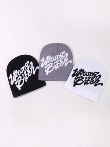 3قطع/مجموعة قبعة محبوكة لحم الرقبة مطبوعة بالجاكار للنساء، المدرسة