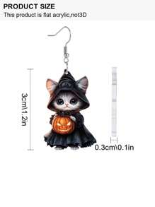 1 Cặp Hoa tai thả hình quả bí ngô Gothic màu đen cho nữ Hoa tai Acrylic thời trang hợp thời trang Hoa tai Halloween Hoa tai dự tiệc ngày lễ cho nữ Hoa tai hàng ngày Phụ kiện trang sức Quà tặng quyến rũ - màu đen - Xem 4