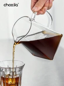 choxila 1 pieza Jarra de café de vidrio, Cafetera de goteo, Tetera transparente para hacer café manualmente para compartir, Tetera de gran capacidad para el hogar, Accesorios de café para volver a la escuela