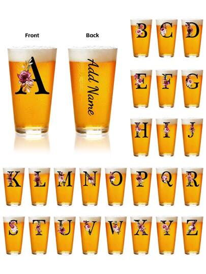 1 pieza, Jarra de cerveza personalizada, con nombre + iniciales (A-Z) personalizables, Taza de agua de 16.91 onzas para papá, Taza para café helado, Taza de agua para jugo, leche, té, etc., Copa de vino de verano e invierno, Regalo de Navidad, Regalo del Día del Padre, Regalo del Día de la Madre, Regalo para la esposa, Regalos de Navidad, Feliz Navidad