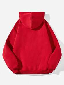 Custom Red Casual Sweatshirt Jacket - Red - View 3