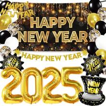 Bong bóng nhôm chữ Happy Year 16 inch trang trí năm mới trang trí bóng bay - Vàng - Xem 3