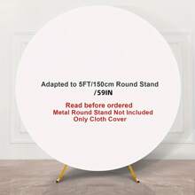 1pc Solid Color Round Background Cover Set With 2 Clips, Stretchy Round Background Backdrop Cloth Cover For Birthday Party, Wedding, Events Decor, 5/6/6.6/7.2FT (Excluding Metal Frame),Christmas
